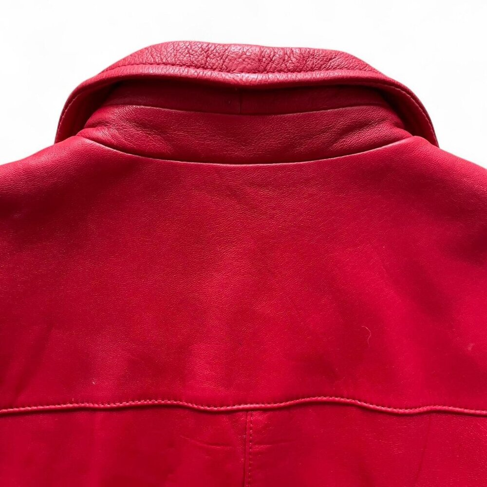 Alfani Y2K Red Lambskin Leather Zip Jacket – Size XL - Picture 4 of 12
